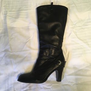 Black high heel boots